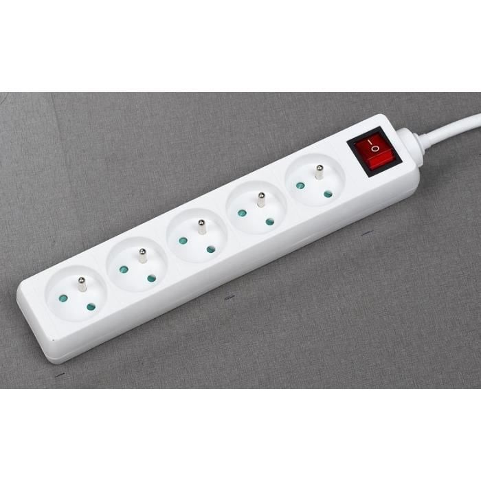 Household unit - GAO - 5 sockets - With switch, 1.4m cable, child protection
