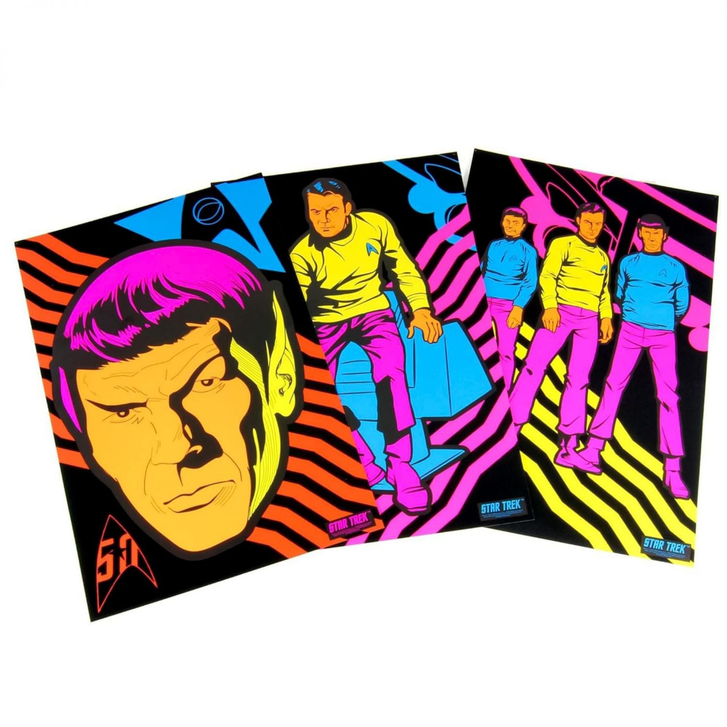 Star Trek TOS Black Light Posters, Set of 3