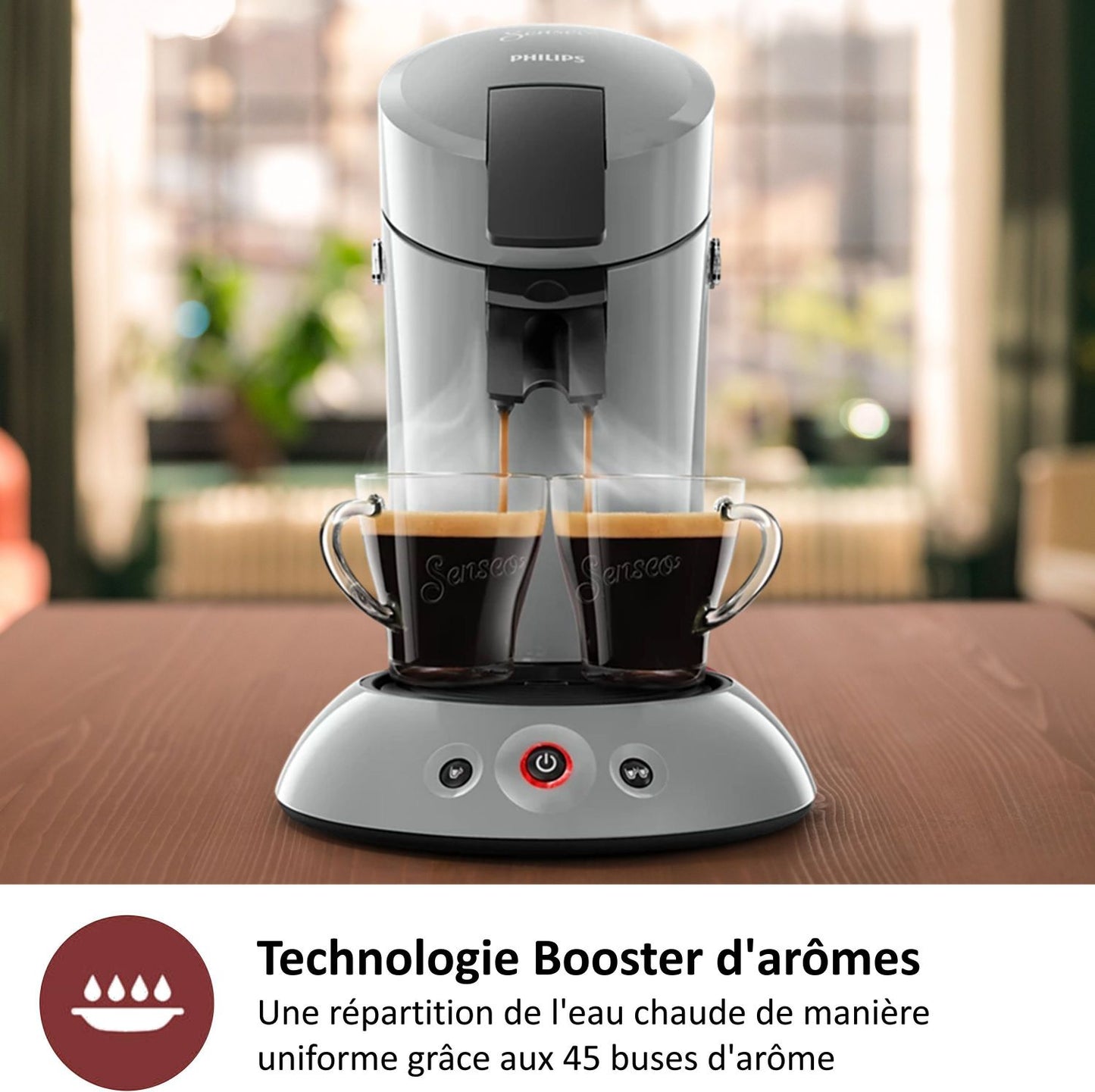 Coffee machine Dosette Senseo Original Philips HD6553/71, aroma booster, Crema Plus (dense foam), 1 to 2 cups, gray