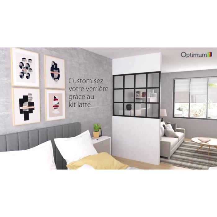 Horizontal slat kit - OPTIMUM - Fixed glass roof - H50 X W30 cm - Black