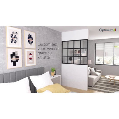 Horizontal slat kit - OPTIMUM - Fixed glass roof - H50 X W30 cm - Black