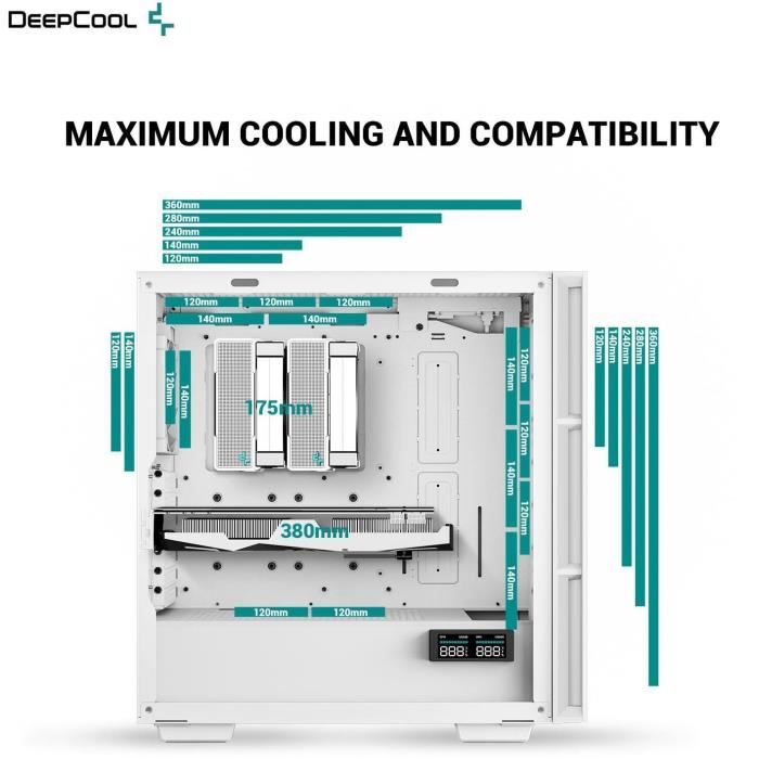 PC case without power supply - DEEPCOOL CH560 DIGITAL (White) - Mid-tower - E-ATX format