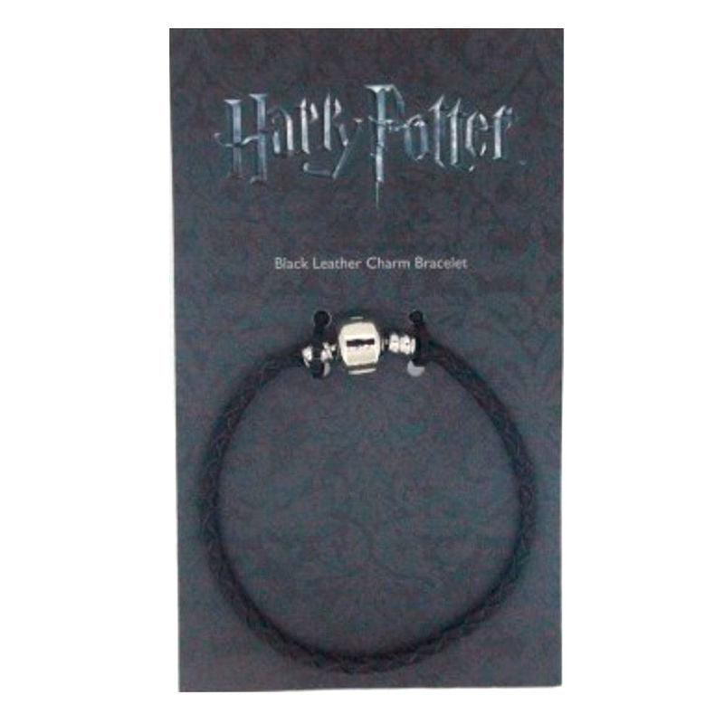 Harry Potter black leather charm bracelet