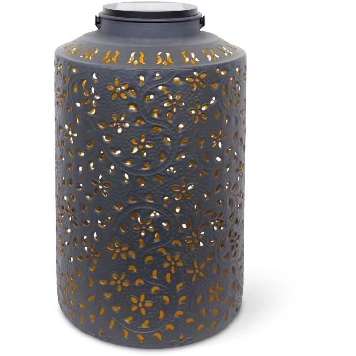 Solar lantern - GARDEN ID Dubai - 25 x 41 cm - Autonomy 6-8h - Switch - Robust handle - rechargeable battery.