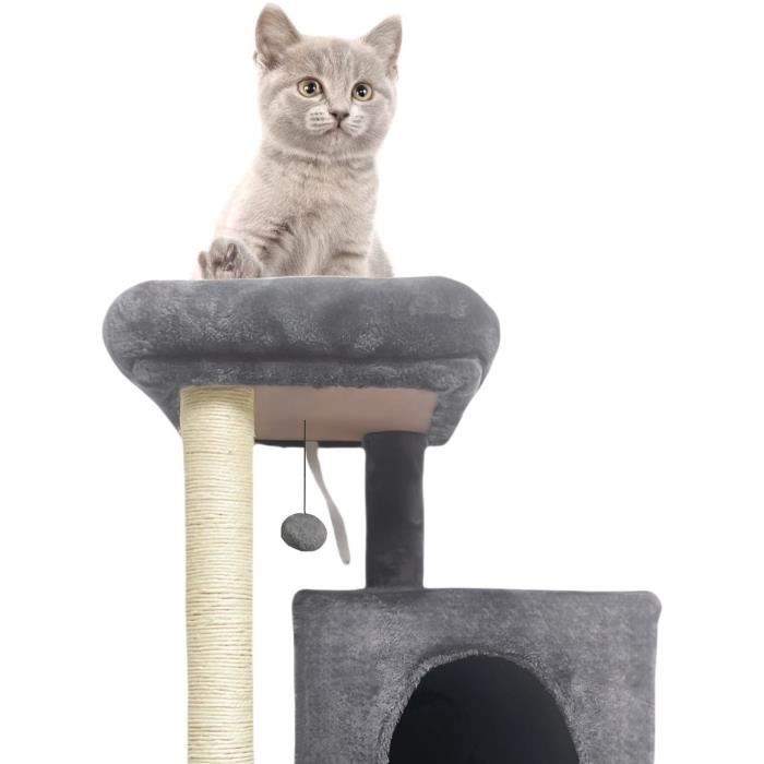 FLOPI Dark grey cat tree - 44.5 x 48 x 86 cm - Dark grey - 1 platform, 1 play ball, 2 niches, 1 ramp