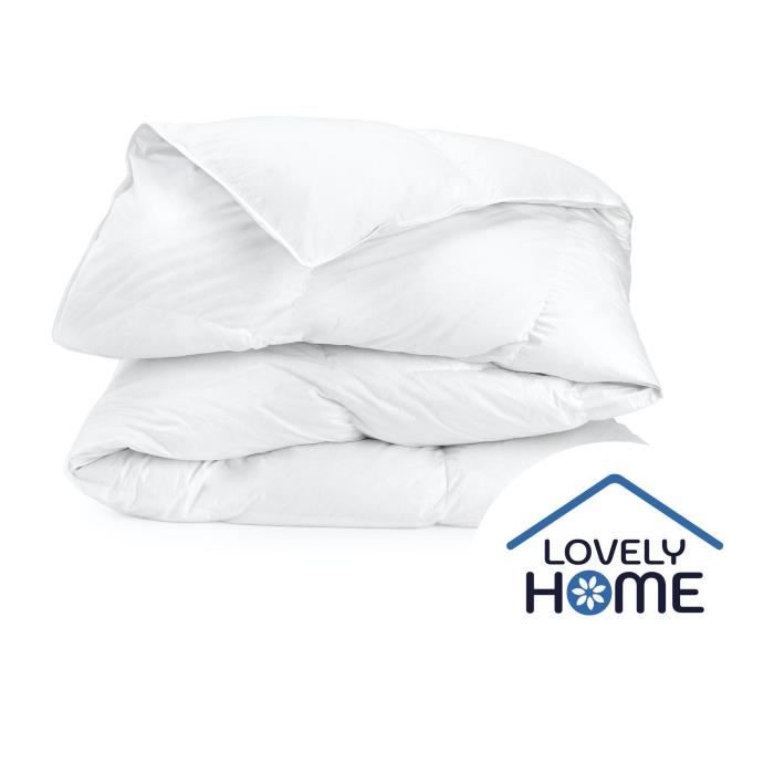 Duvet 220 x 240 cm - LOVELY HOME - Lightweight - 280 g/m² - Anti-dust mite - 2 people - White