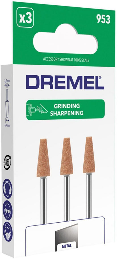 Set of 3 grinding wheels to be rectified by Dremel 953 aluminum oxide (Ø 6.4 mm, for multi-purpose tools)