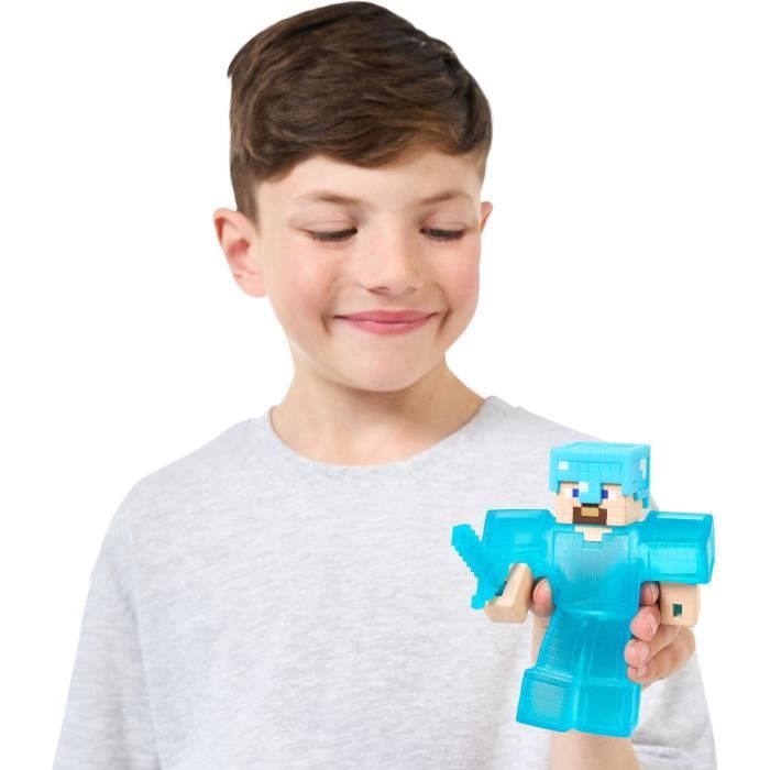 Stretchy Figure - GOO JIT ZU - Minecraft Steve - 11 cm - Elastic Texture - 3x Stretchy