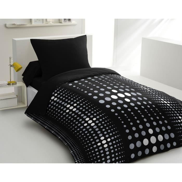 Steevy microfiber duvet set - 1 duvet cover 140x200 cm + 1 pillowcase 63x63 cm - Black - Home Linen Passion