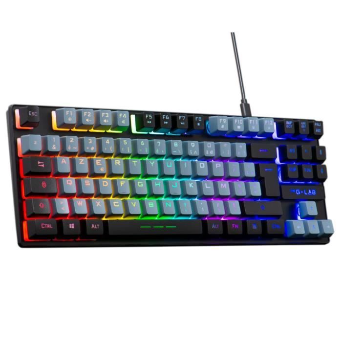 Gaming Keyboard - The G-Lab - KEYZ CAESIUM - RGB - Gray & Black - TKL