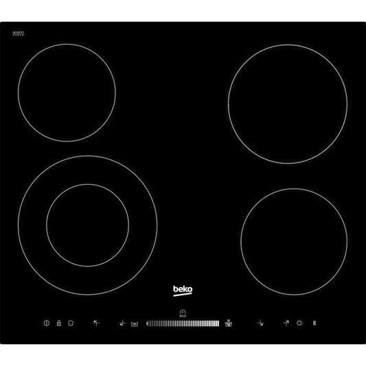 BEKO HIC64502T Ceramic hob - 4 sections - 6700W - L58 x D51cm - Glass coating - Black