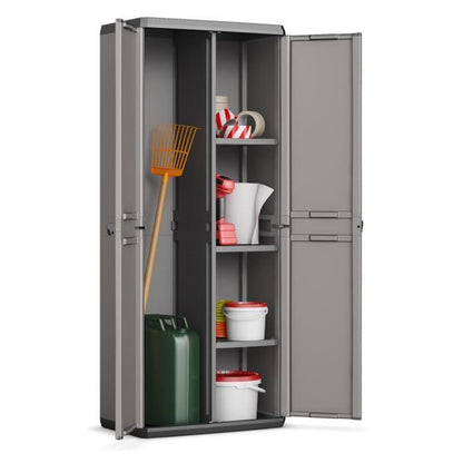 KIS Più Utility Storage Cabinet - 68 x 39 x 166 cm - Charcoal Gray and Black