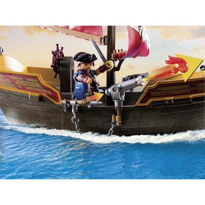 PLAYMOBIL 71318 Pirate Rowboat - Pirates - With two characters, two cannons - Ages 4 and up