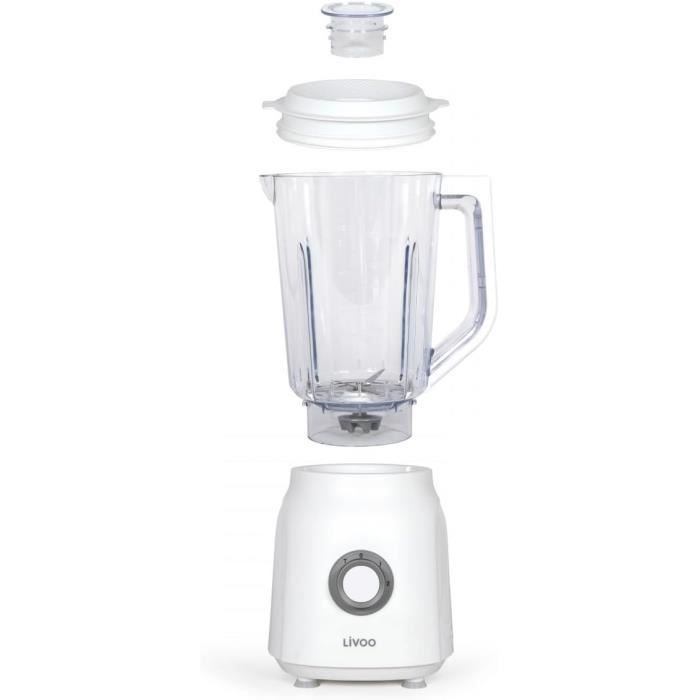 Blender - LIVOO - 1.5 L - 600 W - 22,000 rpm - 2 speeds - Turbo white