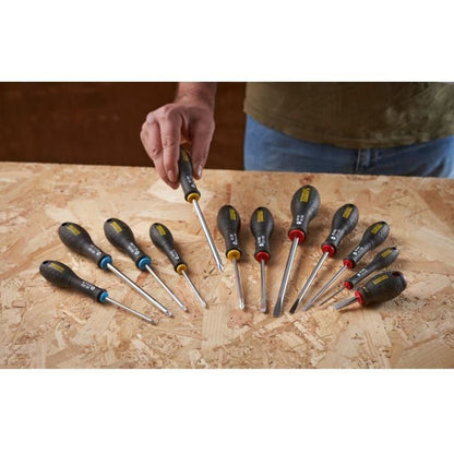 12 Piece Screwdriver Set - STANLEY FATMAX - FMHT65426-0 - Electrician + Mechanic + Phillips + Pozidriv
