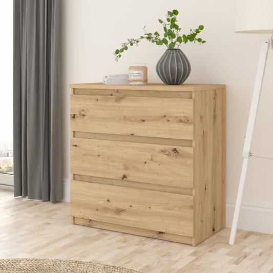 CHELSEA chest of drawers 3 drawers - L 77.2 x D 42 x H 79.9 cm - Artisan oak decor