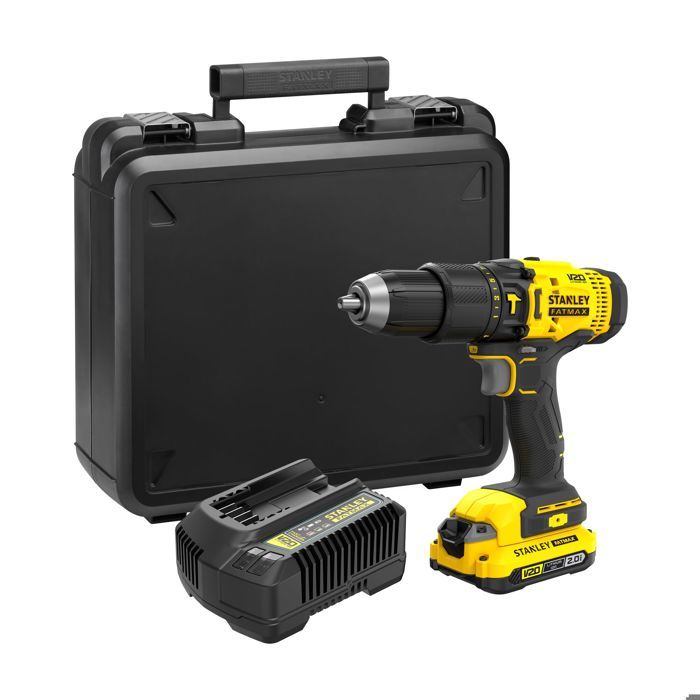50 Nm impact drill driver - 18V Lithium - 2 x 2Ah Batteries - STANLEY FATMAX V20 - SFMCD711D22-QW
