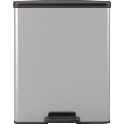 Rectangle Trash Can - DECO BIN - CURVER - 65L - Modern Design - 49 x 29 x 61 cm - Metallic Grey