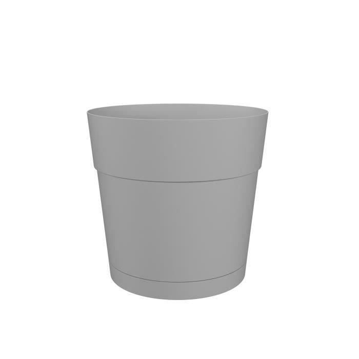 Flower pot and round capri -Capri - plastic - water tank - diameter 40 cm - Light gray - Artevasi