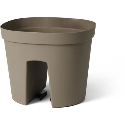 Balustrade pot - GARDEN ID Smile - Taupe 30 cm - Fits all balustrades - Water reserve - recycled and 100% recyclable
