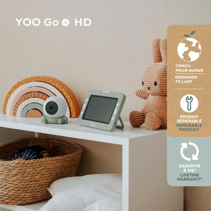 Babymoov Additional HD Camera YOO Go+ Video Babyphone - Long Battery Life Rechargeable Battery - Camera Base Included