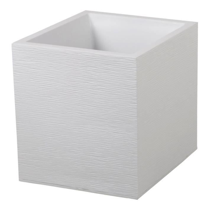 EDA Square Pot Graphit - 39 x 39 x 43 cm - Capacity 31L - Céruse white