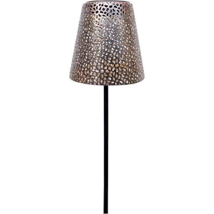 Solar lamp - GARDEN ID Gold - Ø12 h70 cm - Autonomy 6-8h - Stabilizing foot - On/off button - No wiring - AAA battery.