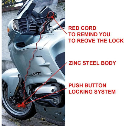 Master Lock 8303EURDPS Motorcycle Anti-Theft Device - Red Disc Lock 80mm
