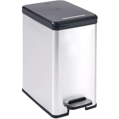 Slim Bin - SLIM BIN - CURVER - 25L - Compact design - 41 x 27 x 55 cm - Metallic grey