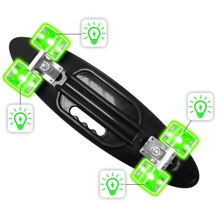 STAMP Skateboard 24 x 7 SKIDS CONTROL with handle and illuminated wheels
