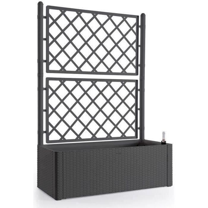 STEFANPLAST Natural Deluxe rectangular flower box with mesh - 100 x 43 x H 142 cm - 90 + 6.5 L in stock - Anthracite