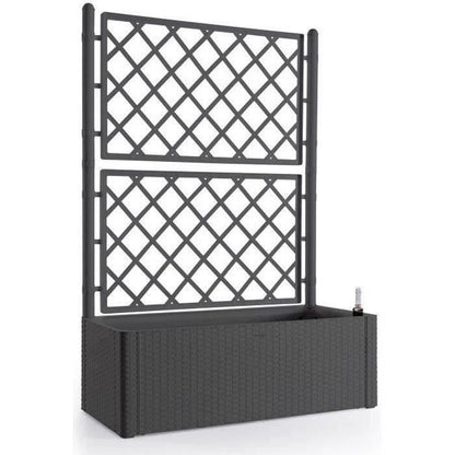 STEFANPLAST Natural Deluxe rectangular flower box with mesh - 100 x 43 x H 142 cm - 90 + 6.5 L in stock - Anthracite