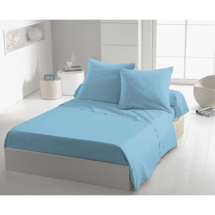 Set of 2 pillowcases - HOME LINGE PASSION - HP72090 - 82 g Microfiber - 63 x 63 cm - Sky blue