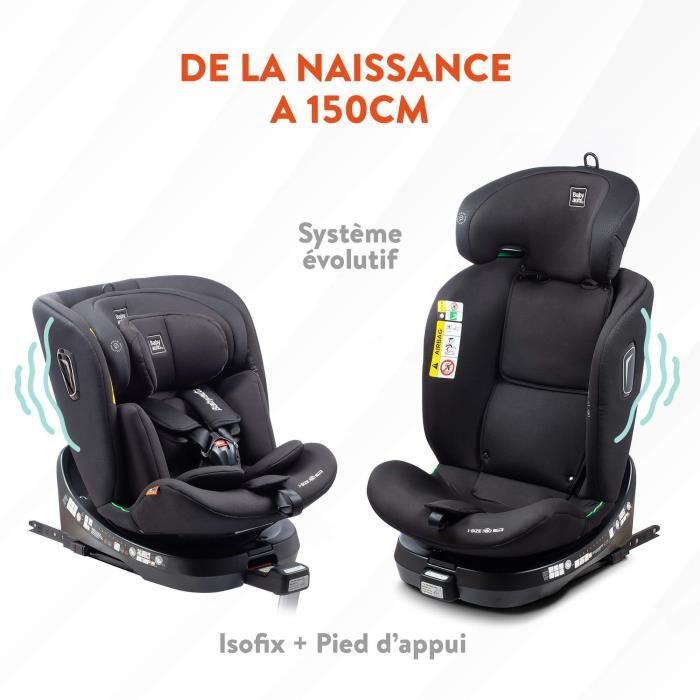 Car seat - BABYAUTO - AITANA GREY ANTHRACITE - From birth to 12 years - 0-36 kg - I-Size - ISOFIX - 360° swivel - ECE R129