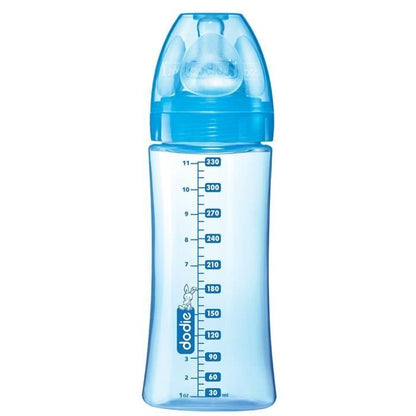 DODIE Initiation Bottle + 330ml BLUE FIREFIGHTER - +6 months - round teat 3 speeds - flow 3