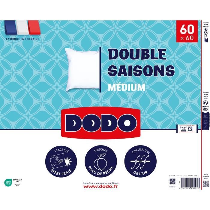 DODO - Double seasons pillow - 60 x 60 cm - 100% Polyester VOLUPT'AIR - White