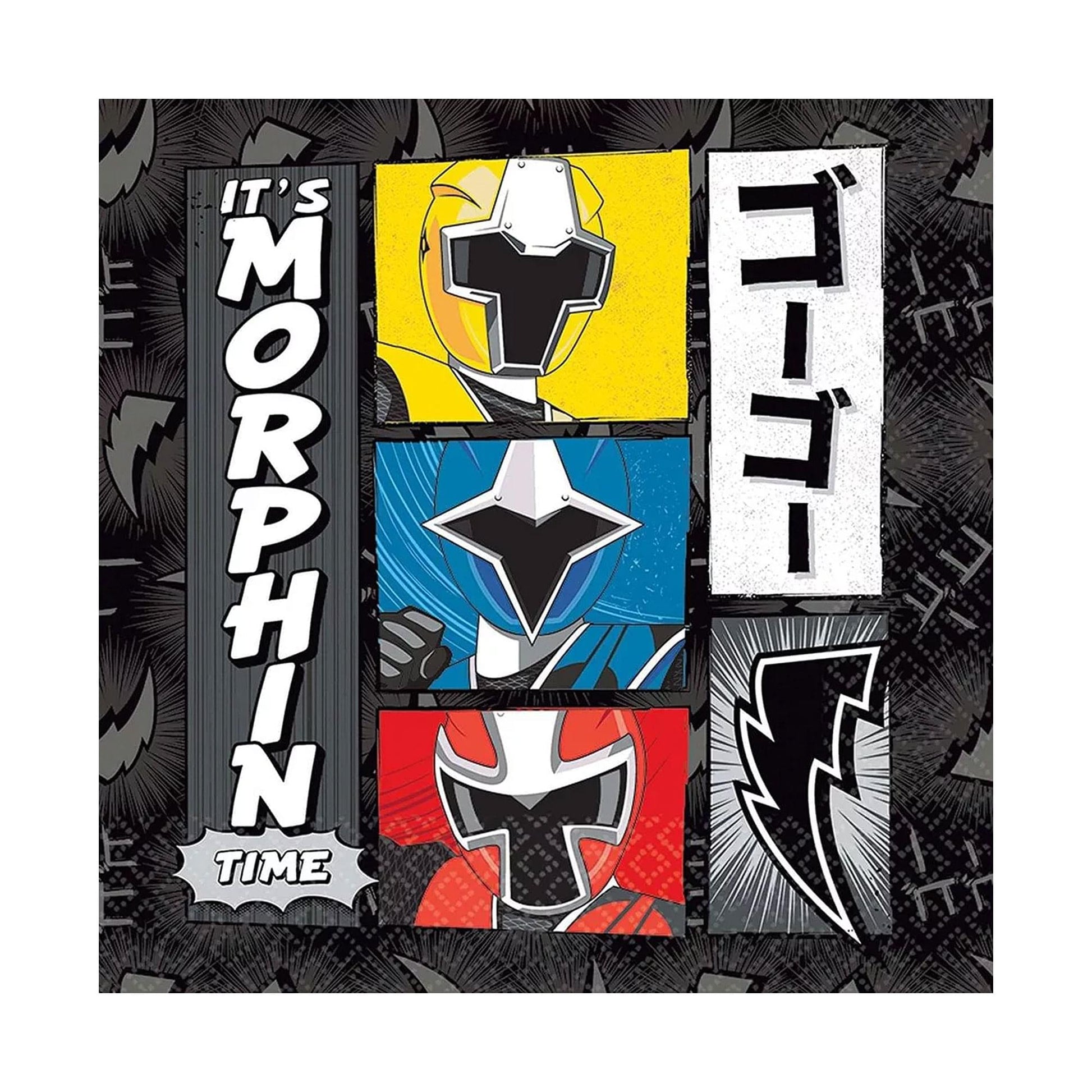Power Rangers Ninja Steel 5" Beverage Napkins, 16-Pack