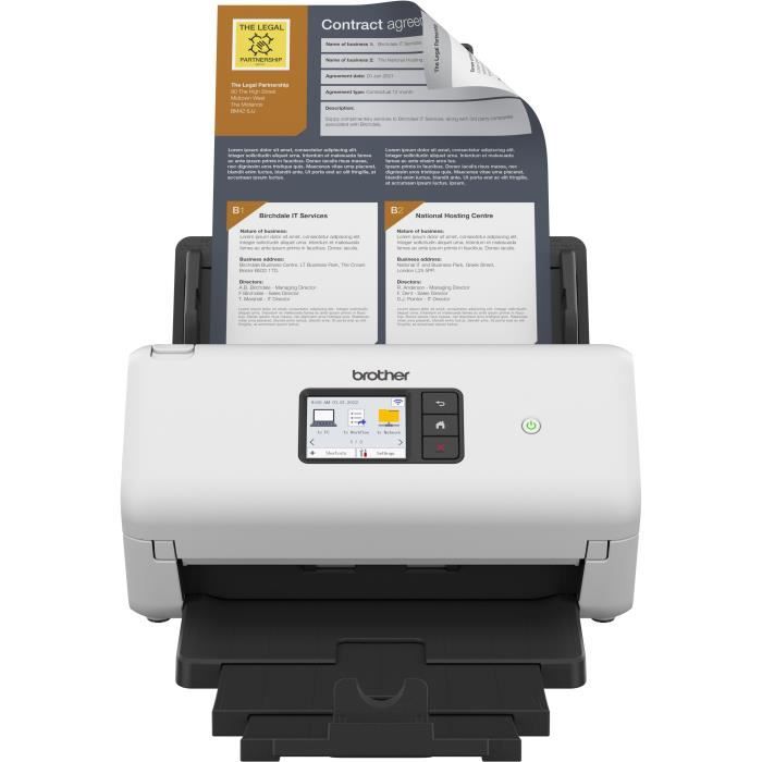 Scanner - BROTHER - ADS-4500 - Office Documents - Duplex - 70 ppm/35 ipm - Ethernet, Wi-Fi, Wi-Fi Direct - ADS4500WRE1