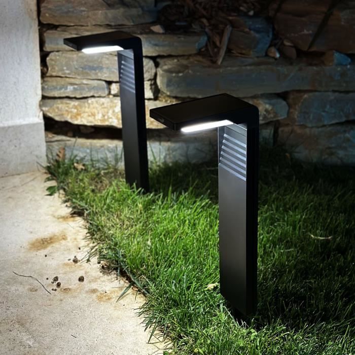 Set of 2 solar beacons to plant - LUMISKY - OSTRY - H41 cm - cold white LED