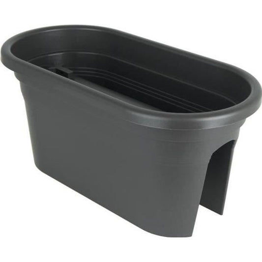 ARTEVASI Jardiniere for balcony Venezia - 30 x 60 x H 27 cm - 18 L - Anthracite gray