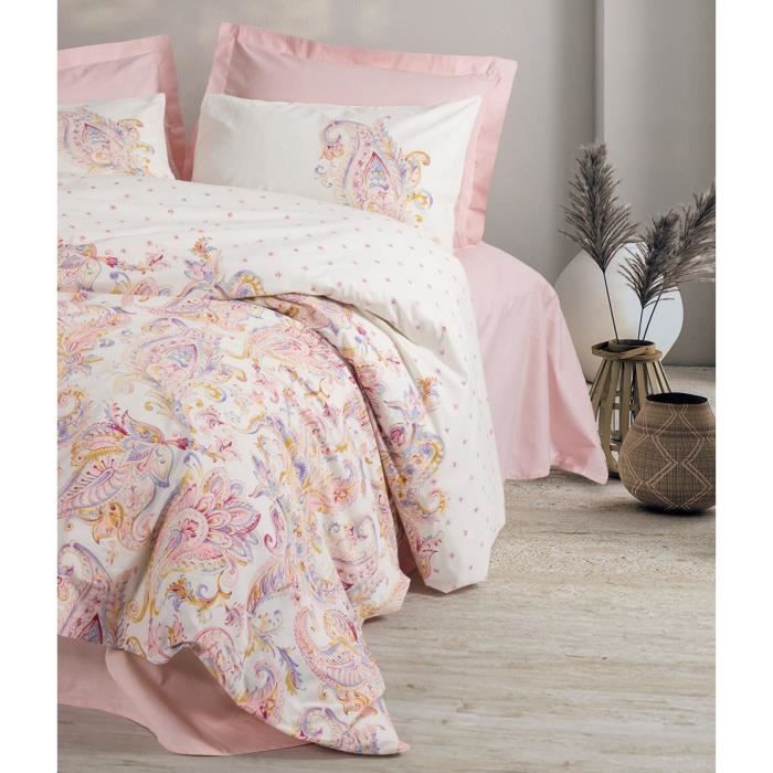 Bedding set - 1 duvet cover 220 x 240 cm + 2 pillowcases 60 x 60 cm - 100% cotton - Pink