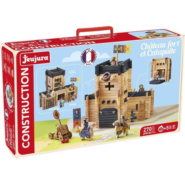Construction game - Jeujura - 8028 - Castle - Catapult - 270 wooden pieces