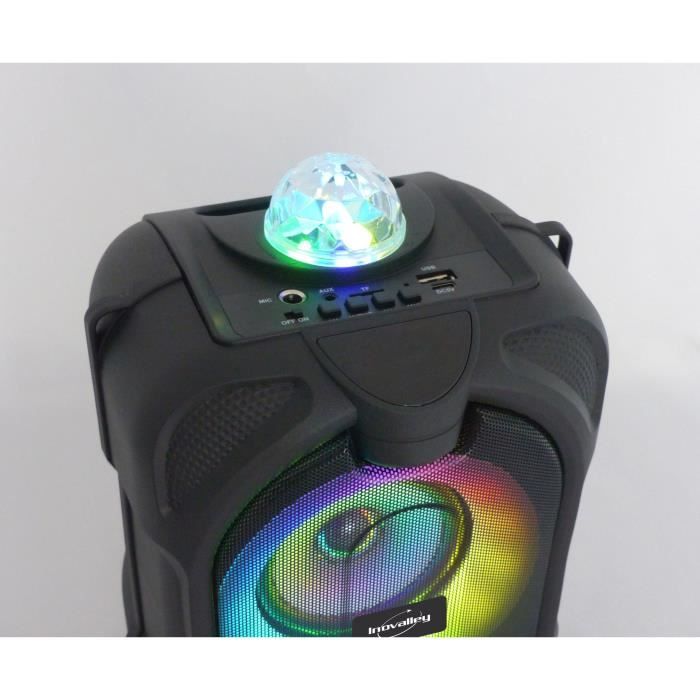 Bluetooth Karaoke Light Speaker - INOVALLEY - DANCE CUBE 44 - 150W - LED Kaleidoscope Effect