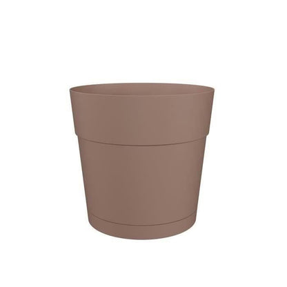 Flower pot and round capri round - plastic - water tank - 35 cm diameter - Taupe - Artevasi