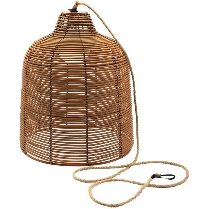 Nomad suspension - LUMISKY - HANG BOHEME - H35 cm - Polyrattan with rope - Warm white and dimmable white LED