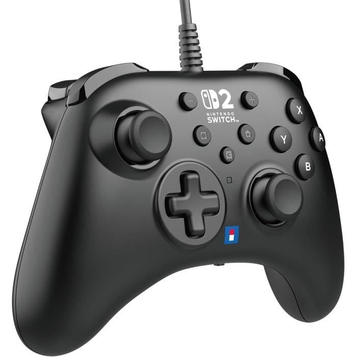 Wired Controller - HORI - Horipad - Nintendo Switch and Switch 2 - Nintendo C Button - Programmable Back Buttons - Black