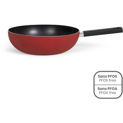 Premier Chef - Wok 32 cm - LIVOO - MEP156R - Non-stick without PFOA or PFOS - Silicone handle - All hobs including induction