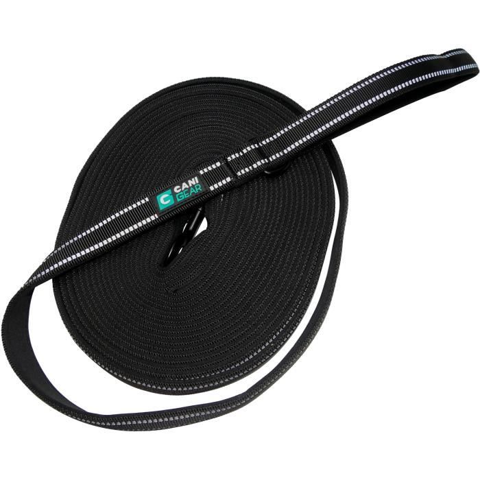 Dog Leash - CANI GEAR - 10 m - Soft Neoprene with Handle - Black