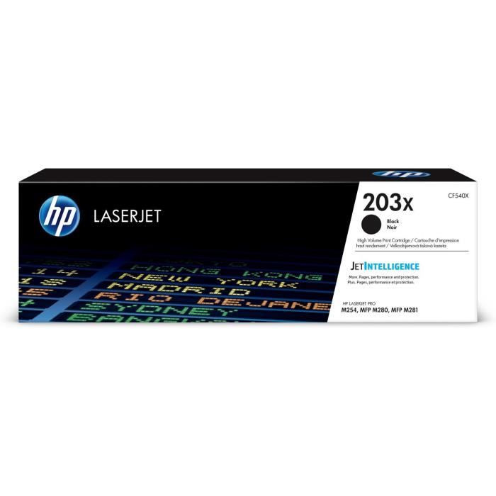 HP 203X Genuine Black LaserJet Toner Cartridge (CF540X) for HP Color LaserJet Pro M254 / M280 / M281