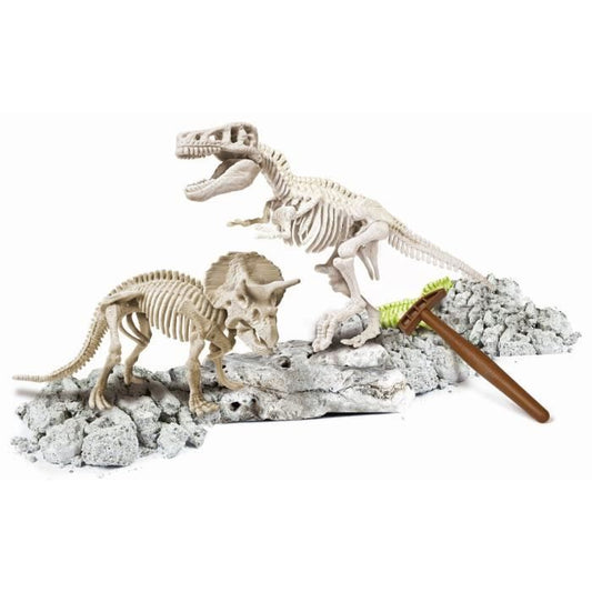 CLEMENTONI Archéo Ludic - T-Rex & Triceratops Phosphorescent - Science & Game